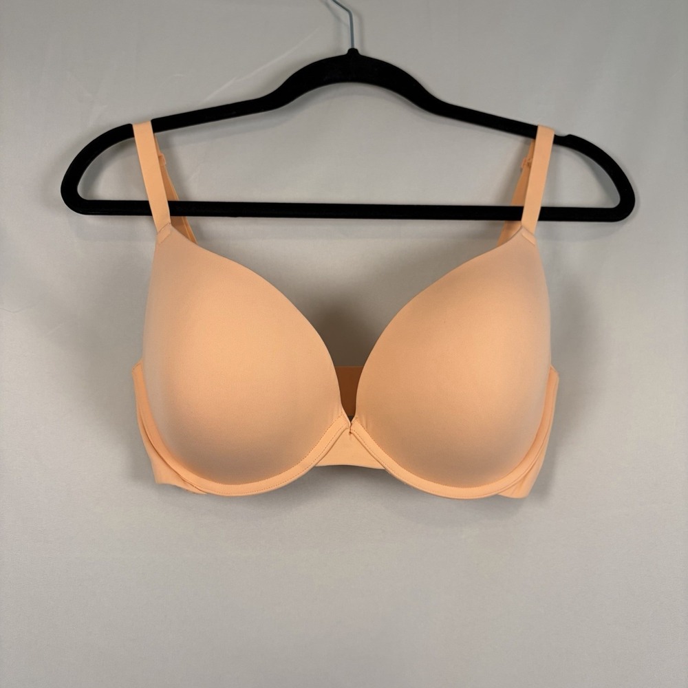 Skims 34DDD Fits Everybody T-shirt Push Up Bra Peach Adjustable Straps